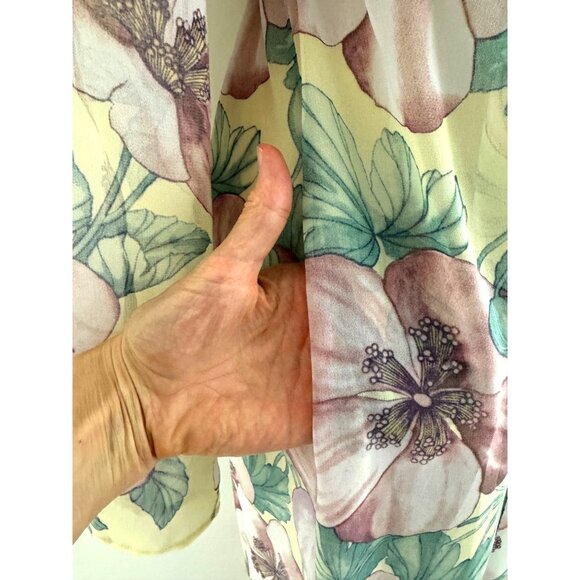 Zara Floral Lily Sheer Longline Kimono Duster w/Pockets Size S Western Cowgirl - Picture 4 of 7